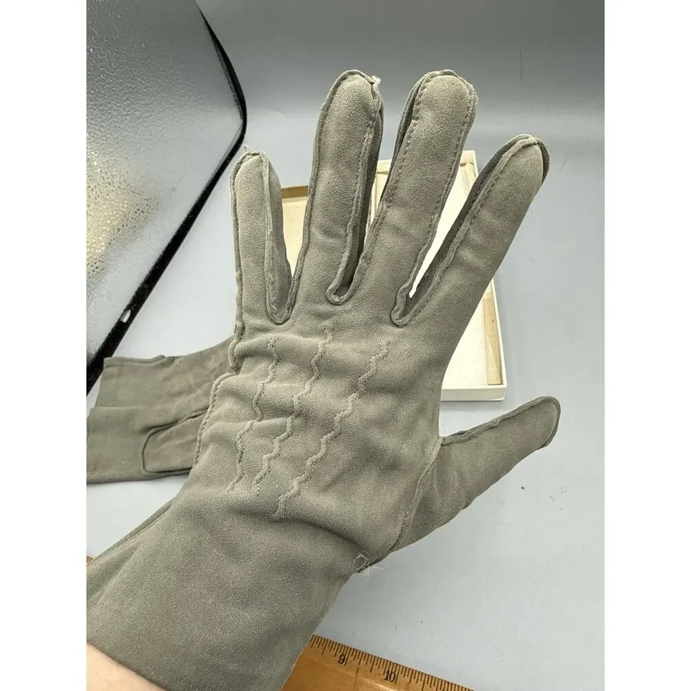 Fownes Women’s Suede Gloves Mocha Brown Size 8.5 Vintage Dress Gloves USA